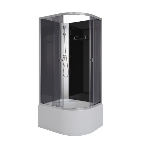 Душевая кабина Niagara Eco E90/80/40L/TN/BK 90х80 асимметричная без крыши - фото 2